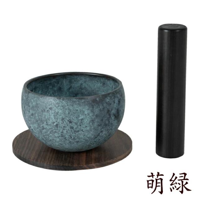 【国産仏具】MAKOTO おりんセット 選べる2色カラー 萌緑 墨黒 モダン仏具 仏具 真鍮 高級 高級仏具 家具調仏壇 モダン仏壇 小物