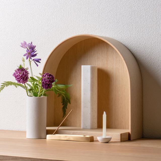 ミニ仏壇 「MEGURI S めぐり」  COYUI シリーズ ホワイトアッシュ 仏壇 モダン ミニ オープン型 おしゃれ 国産 北欧 デザイナーズ 無宗教 手元供養 赤ちゃん 水子供養 コンパクト ドーム シンプル ミニマル オリジナルの通販は 22,275円