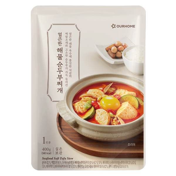 OURHOME] スンドゥブチゲ 海鮮 純豆腐 12個(400g×12）箱売り/ アウア