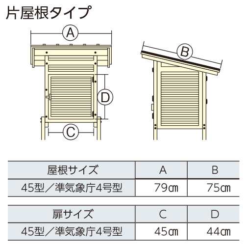 MYZOX マイゾックス 百葉箱（本体のみ）片屋根タイプ 45型 準気象庁4号型【気象観測 空調管理 温湿度管理 081091】 ※脚は別売りです。