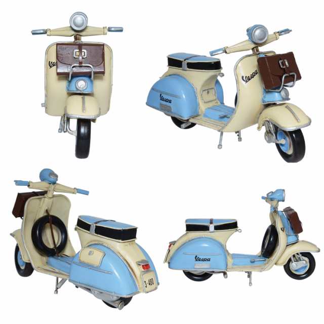 ベスパ vespa-01 クラシカル ヴィンテージ バイク スクーター オブジェ　置物 可愛い ディスプレイ　飾り【ブリキ 資材 オリジナル ドー