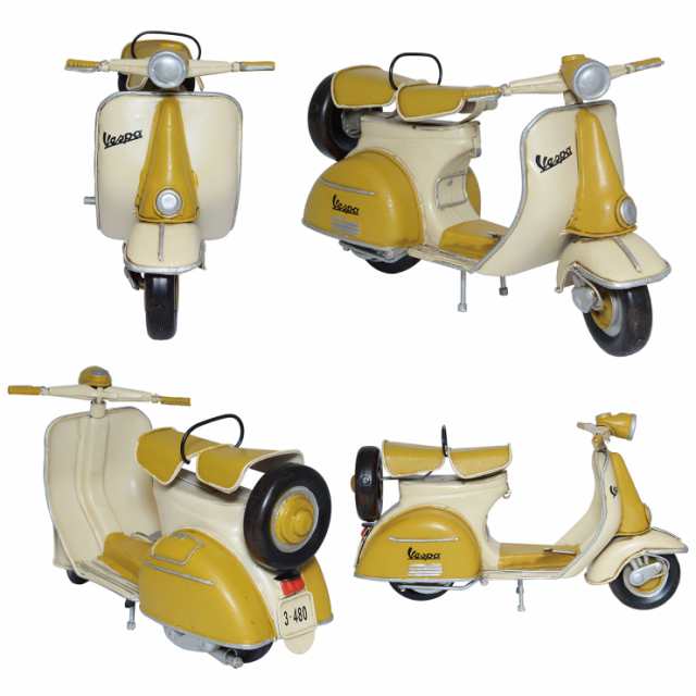 ベスパ vespa-01 クラシカル ヴィンテージ バイク スクーター オブジェ　置物 可愛い ディスプレイ　飾り【ブリキ 資材 オリジナル ドー