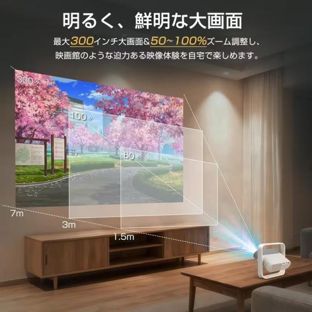 プロジェクター 家庭用 天井投影対応 1500ANSI projector 4K HDR10+