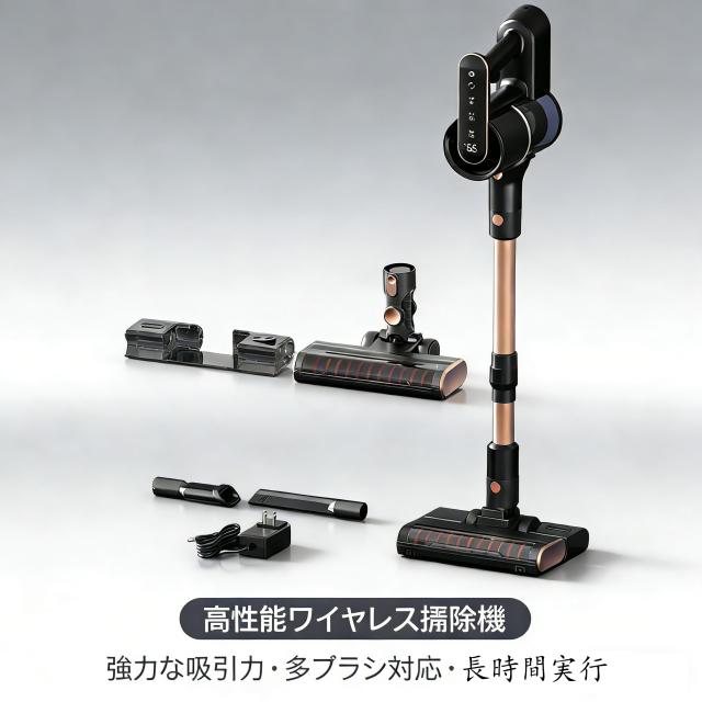 掃除機 コードレス【2026先行販売！業界初独立モーター自走式！13000pa超強力吸引！】コードレス掃除機 軽量 サイクロン式 スティッククリーナー 2WAY 伸縮型パイプ 収納スタンド付 絡まないブラシ HEPA 多重濾過フィルター 大容量バッテリー 低騒音