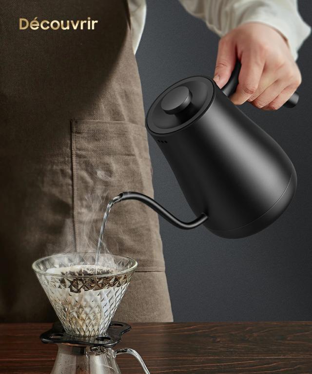 電気ケトル【■温度1℃単位調節■２年品質保証!】電気ケトル 温度調節 ケトル ポットドリップケトル 湯沸かしケトル 1℃単位温度設定&4時間保温機能 電子ケトル 0.8L コーヒー ケトル ステンレス 湯沸かしポット おしゃれ お茶 コーヒー 空焚き防止 安心保証_2
