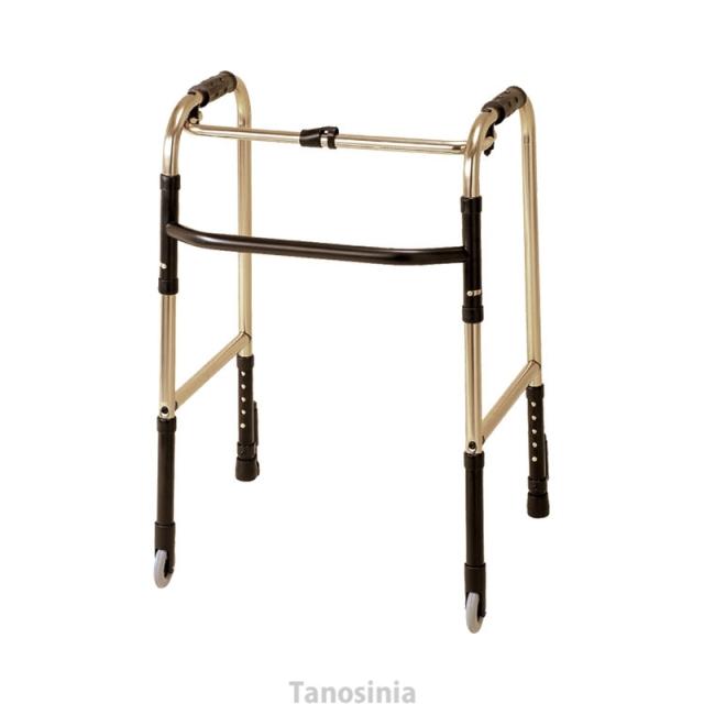 歩行器 介護 折りたたみ式歩行器 C2021R キャスター付 リハビリ 歩行補助 高齢者用 hkzの通販は