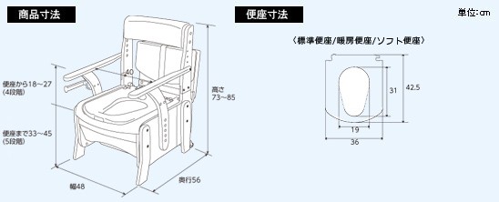 家具調トイレセレクトR コンパクト 533-883 標準幅 標準便座快適脱臭タイプ アロン化成 ポータブルトイレ 簡易トイレ 介護用品 介護トイ