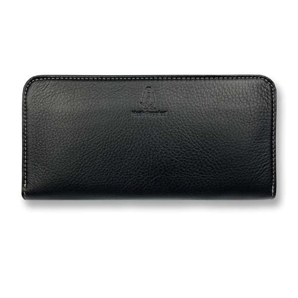 BLACK Hush Puppies ハッシュパピー リアルレザー ラウンドファスナー 長財布 ロングウォレット（hp0610） (BLACK)の通販は