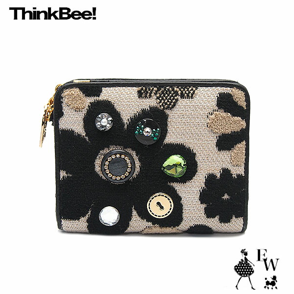 シンクビー 2つ折財布 Think Bee セレナーデ A004317 ベージュ×ブラック エクセルワールド 母の日 レディース ブランド プレゼントにも ウォレット 財布 TP10