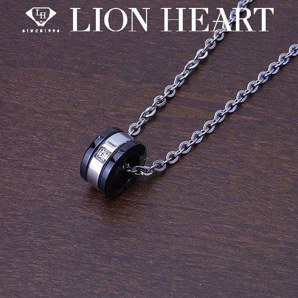 LION HEART ライオンハート ペアネックレス ステンレスライン メンズ サークルネックレス ブラック アクセサリー ブランド プレゼントにも