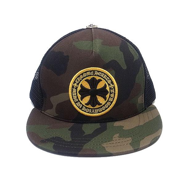 クロムハーツ 帽子 CHROME HEARTS トラッカーキャップ ファブリックフロント CHプラス ブラック×イエロー  ギフト プレゼントにも ブランド キャップ