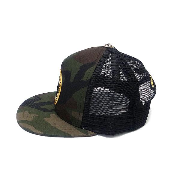 クロムハーツ 帽子 CHROME HEARTS トラッカーキャップ ファブリックフロント CHプラス ブラック×イエロー ギフト プレゼントにも ブランド キャップ