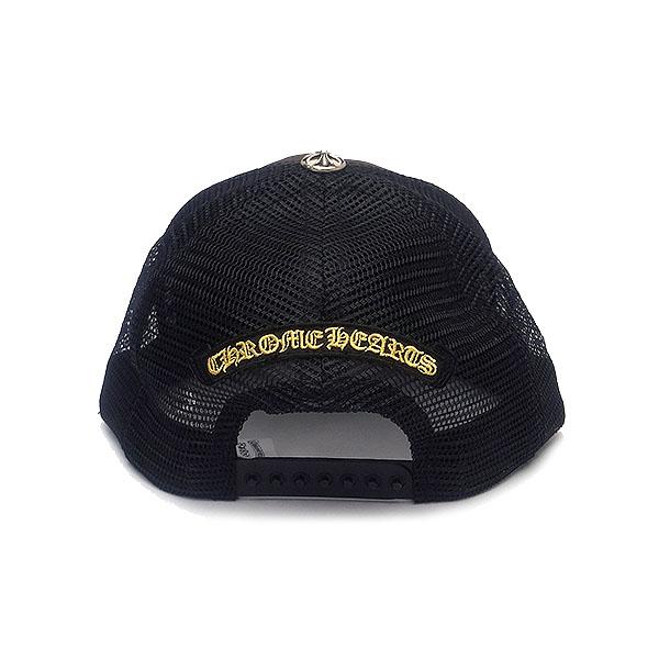 クロムハーツ 帽子 CHROME HEARTS トラッカーキャップ ファブリックフロント CHプラス ブラック×イエロー ギフト プレゼントにも ブランド キャップ