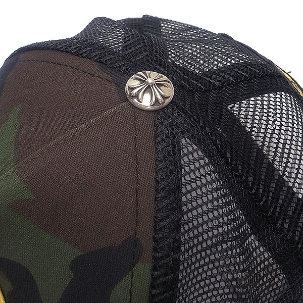 クロムハーツ 帽子 CHROME HEARTS トラッカーキャップ ファブリックフロント CHプラス ブラック×イエロー ギフト プレゼントにも ブランド キャップ