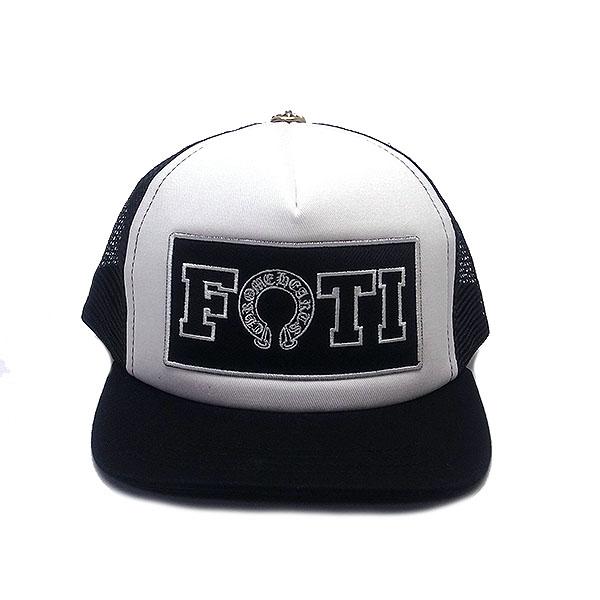 CHROME HEARTS トラッカーキャップ ホワイト/ブラック　破れ有り CHROME HEARTS トラッカーキャップ ホワイト/ブラック 破れ有り CHROME