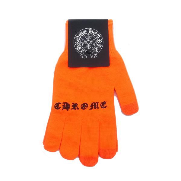 クロムハーツ 手袋 CHROME HEARTS グローブ メンズ 作業用手袋 スマホ対応 オレンジ Mサイズ DIYはもちろん通勤や通学にも ギフト
