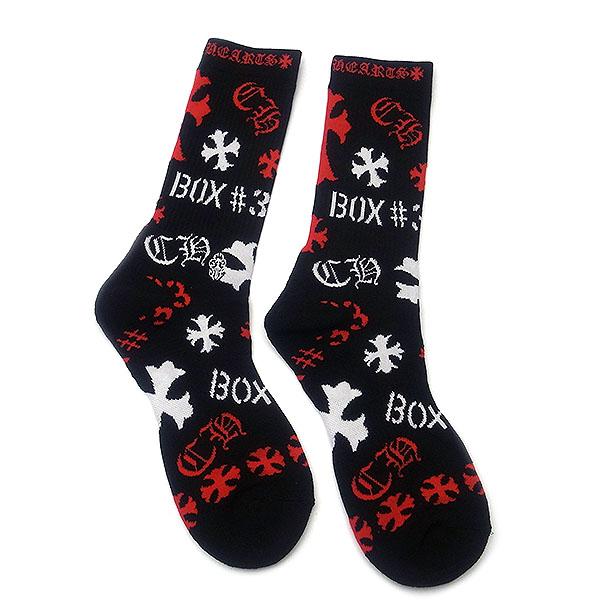 クロムハーツ　ソックス　靴下　3足セット　新品未使用　25〜27センチ 天白】【CHROME HEARTS】クロムハーツ ソックス 緑/紫/青 靴下 3