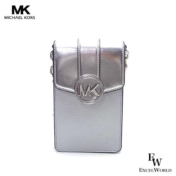 マイケルコース スマホショルダーバッグ Michael Kors アウトレット ショルダーバッグ 新作おしゃれバッグ 35H3SNMC5M  シルバー レディース プレゼントにも mk