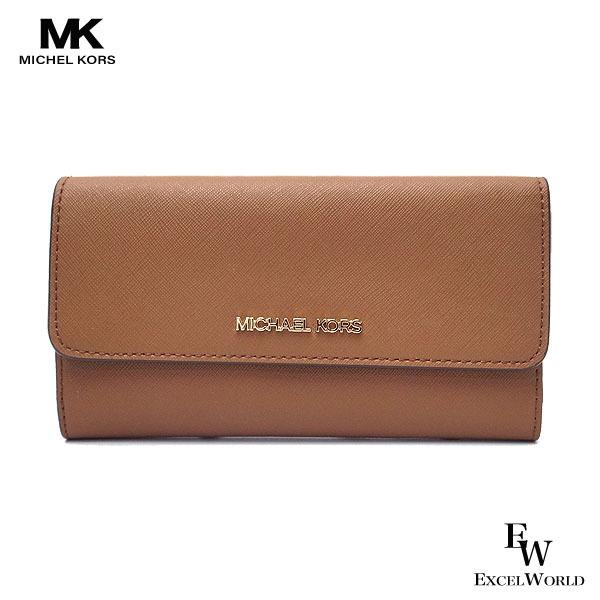 マイケルコース 財布 アウトレット 二つ折り長財布 MICHAEL KORS 35S8GTVF7L LUGGAGE ブラウン ウォレット mk