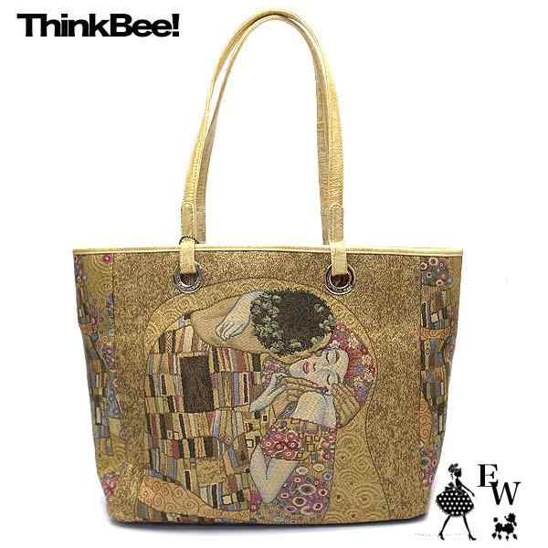 シンクビー バッグ Think Bee  ゴールデンクリムト トートバッグ A001404 ショルダーバック バッグ バック 斜め掛けの通販は