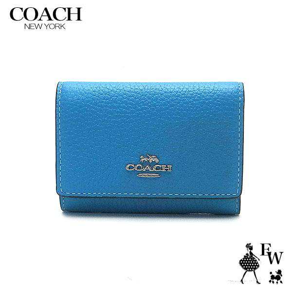 コーチ 財布 COACH アウトレット 三つ折り財布 人気の小さめ ミニ財布 CM238 SVELC ブルー  レディース ブランド プレゼントにも ウォレット