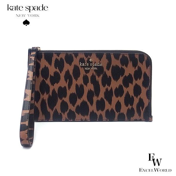 ケイトスペード ポーチ KATESPADE アウトレット リストレット 小物入れ KE636 960 アニマルプリント PVC ブラウンマルチ エクセル  レディース ブランド mk