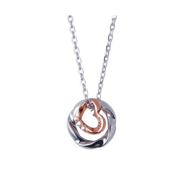 THE KISS シルバー ペア ネックレス SPD772DM-40 エクセルワールド アクセサリー ブランド プレゼントにも