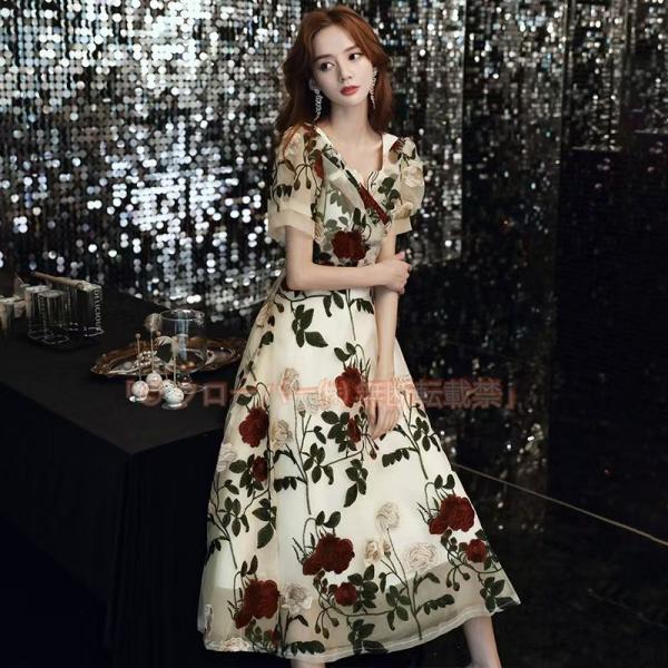 ワンピース パーティドレス ロングドレス 柄ワンピース マキシ丈