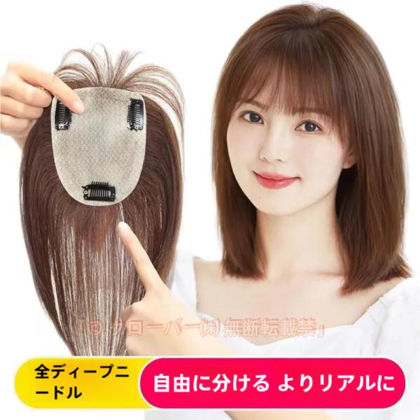 ウィッグ ヘアピース 部分ウィッグ 人毛 レディース 白髪隠れ 増毛 トップカバー 手植え 超自然 軽量 ロング ピン3つ ナチュラルブラック ブラウ ウィッグ ヘアピース 部分ウィッグ 人毛 レディース 白髪隠れ 増毛