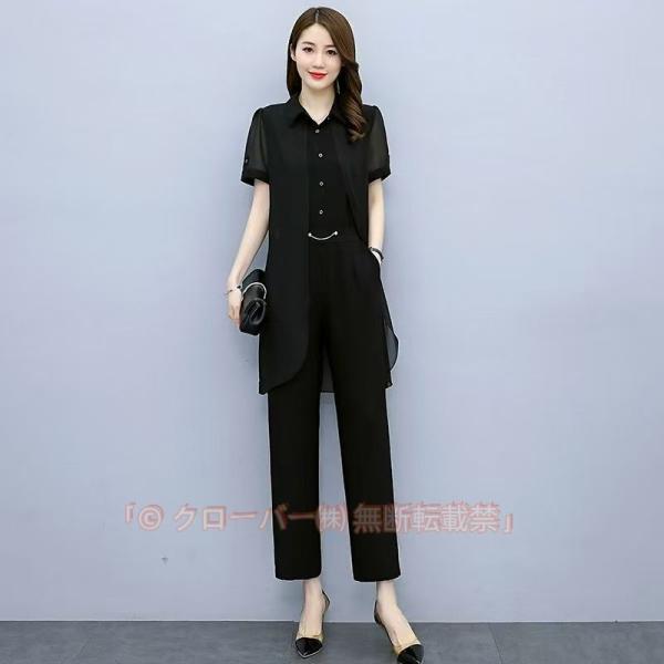 パンツドレス かっこいい セットアップ レディース きれいめ パーティードレス 結婚式 お呼ばれドレス 大きいサイズ 3L 4L 通勤服 黒 白 カシュクール