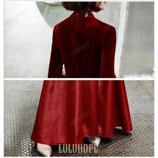 ロングドレス 母親 結婚式 ドレス 大人 ピアノ 発表会 スリットネック