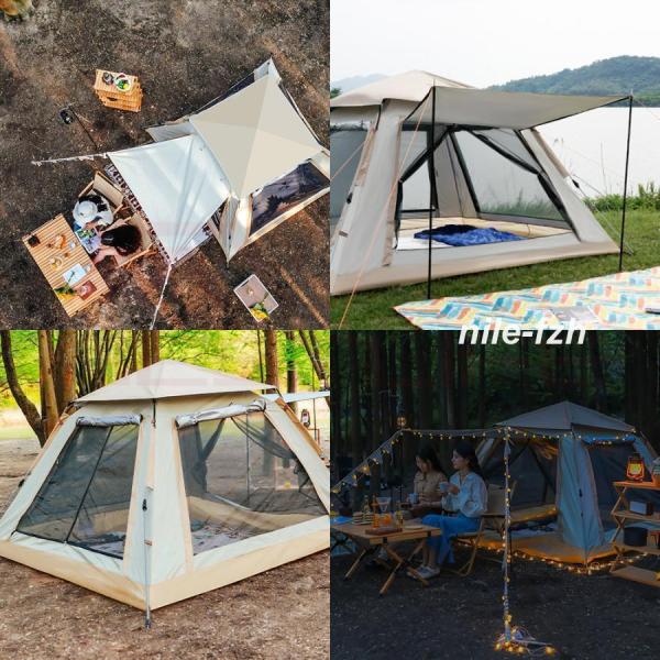 テント 3-4人用 キャンプテント 折り畳み式 アウトドアテント 軽量
