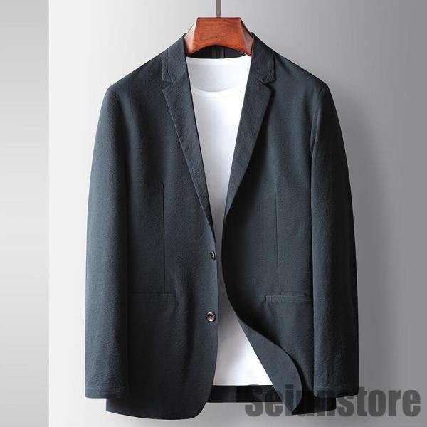 テーラードジャケット ジャケット メンズ 無地 開襟 カジュアル ビジネスコート クローバー株式会社 春 夏 秋 羽織り ネイビー テーラードジャケット ジャケット メンズ 無地 開襟 カジュアル