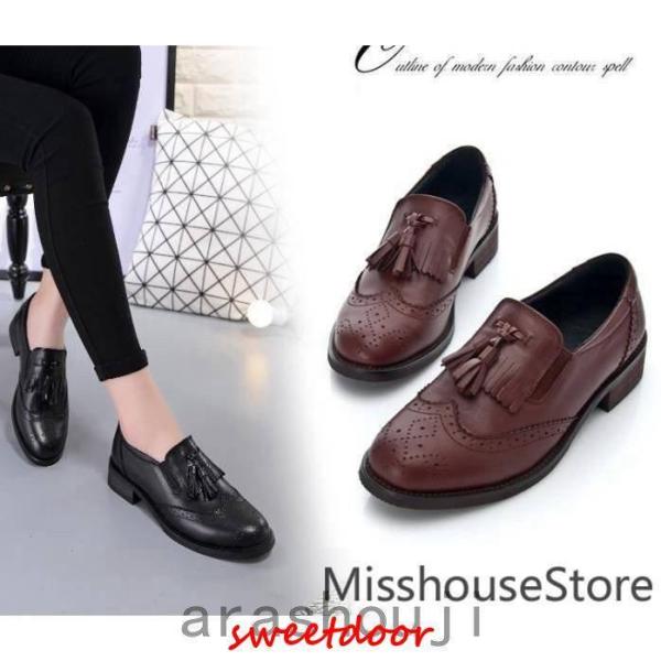 タッセルローファーレディース本革スリッポンビジネスシューズ