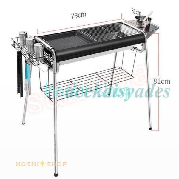 バーベキュー 折りたたみ式 グリル 高さ2段調節 鉄板付 炒める 焼く