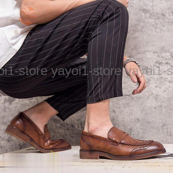 革靴 ローファー メンズ 春 秋 スリッポン メンズシューズ クローバー