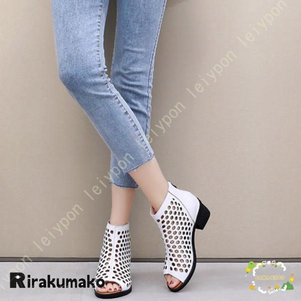 サンダル レディース ブーティー 春 夏 ブーツサンダル おしゃれ クローバー株式会社 カジュアル サマーブーツ 歩きやすい 痛くない 大きいサイズ 小さいサイズ 透かし彫り 美脚 サンダル レディース ブーティー 春 夏 ブーツサンダル おしゃれ