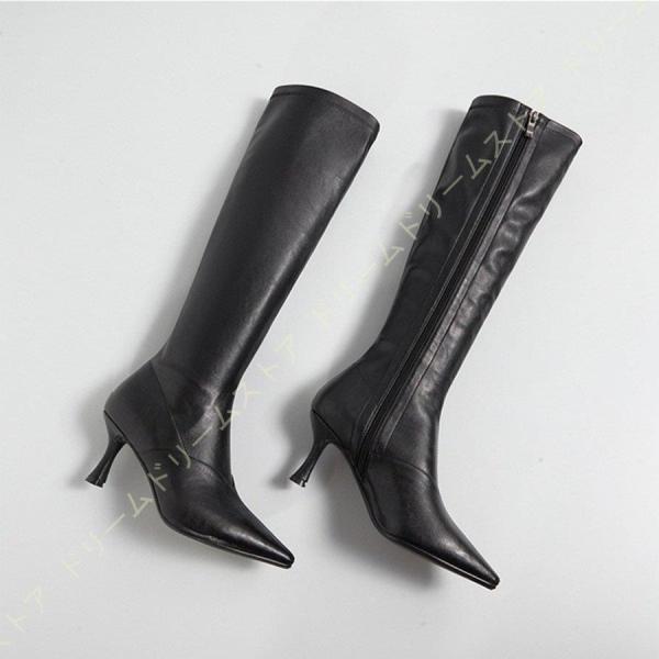 革 ロングブーツ レディース 黒 ピンヒール 痛くない 脚長効果 クローバー株式会社 歩きやすい ジョッキーブーツ 長靴 春秋冬 ストレッチブーツ 白 サイドジッパー 膝丈 革 ロングブーツ レディース 黒 ピンヒール 痛くない 脚長効果