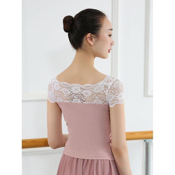 バレエ トップス レオタード風 レッスン 着 ダンストップス レース使い