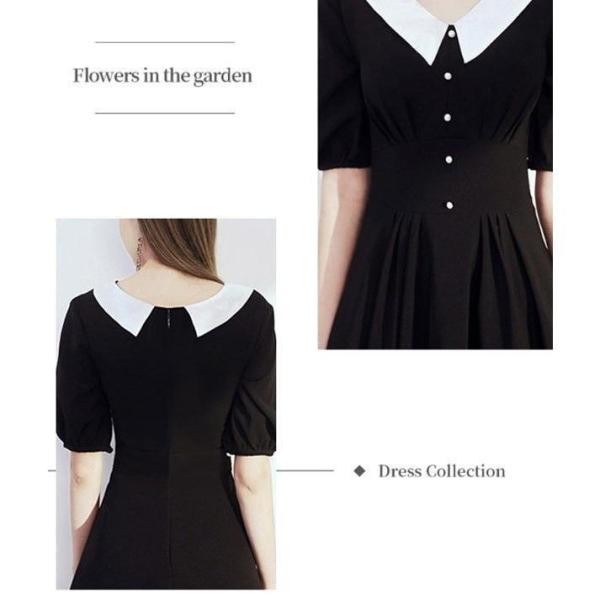 ドレス レディース ミディアムドレス ミモレ丈 演奏会 黒 ドレス クローバー株式会社 ピアノ 発表会 パーティードレス アンティーク 袖あり 袖付き バルーン袖 ポワン袖 パフスリー ドレス レディース ミディアムドレス ミモレ丈 演奏会 黒 ドレス