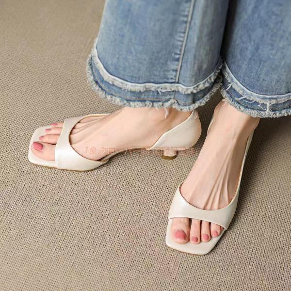 パンプス サイドオープン レザー レディースシューズ ビジネス