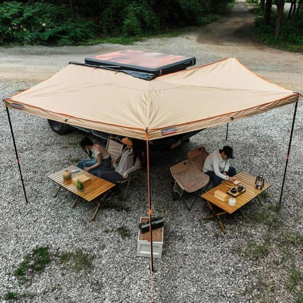 270°車両カーサイドタープ、車 タープ、ルーフラックオーニング