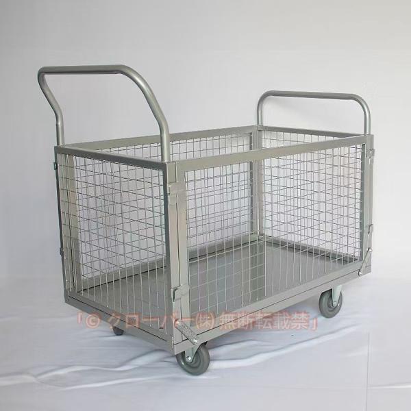 カゴ台車 メッシュ台車 耐荷重200kg 静音台車 ブレーキ付き メッシュかご付き 折りたたみ 運搬車 倉庫 3WAY仕様 (100X60X95cm) カゴ台車 メッシュ台車 耐荷重200kg 静音台車 ブレーキ付き メッシュ