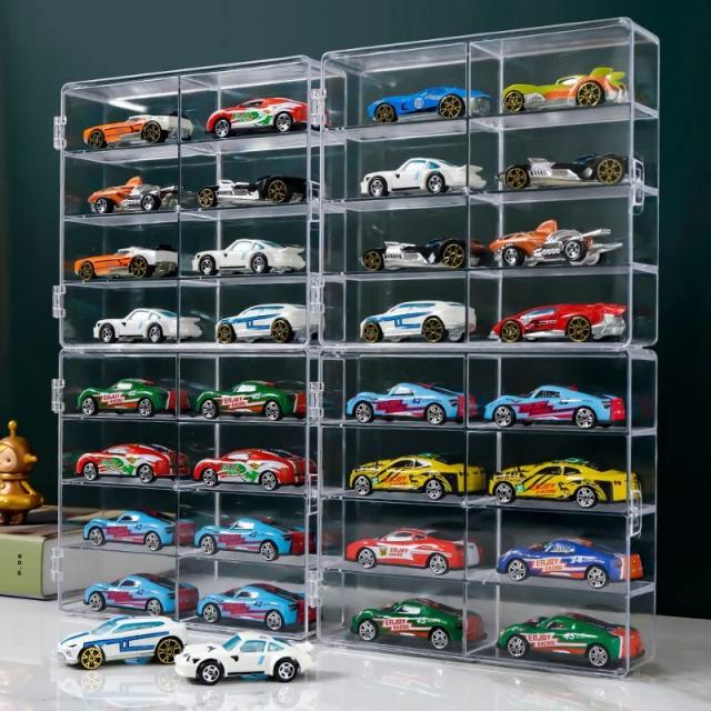 トミカケース 4個×8マス透明 展示ミニカー 収納 コレクション