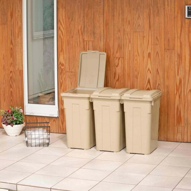 限定 新輝合成Shinki Gosei トンボ ゴミ箱 連結可能 70リットル カーキベージュ 2個セット 幅48×奥行36.5×高さ60cm