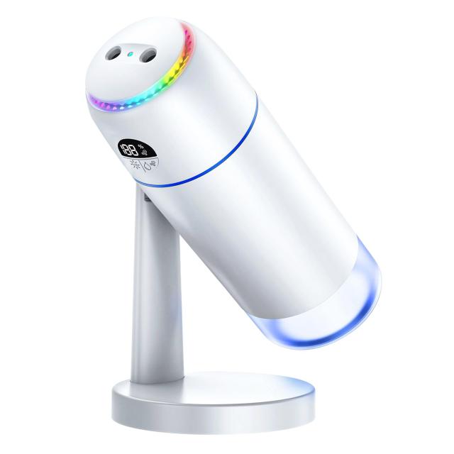加湿器 卓上 小型 500mL UVライト除菌&マイナスイオン&ダブルノズル 超音波式 加湿器 アロマ 大容量 USB充電式 LCDディスプレイの通販は