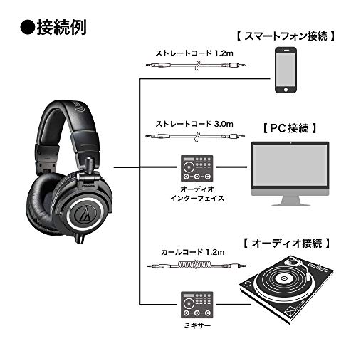 オーディオテクニカ ATH-M50x プロフェッショナルモニターヘッドホン 有線 DTM レコーディング ミックス マスタリング DJ 宅録 国_1