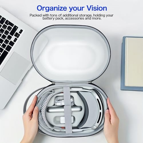 保護 互換 ハードキャリーケース Apple Vision Pro用 アクセサリー VRヘッドセット エリートストラップ付き 非常に洗練され_2