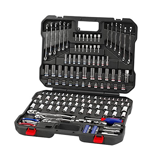 WORKPRO ソケットレンチセット インチ工具セット ハーレー ラチェットレンチ 自動車 バイク 整備 メンテナンス 164点組_1
