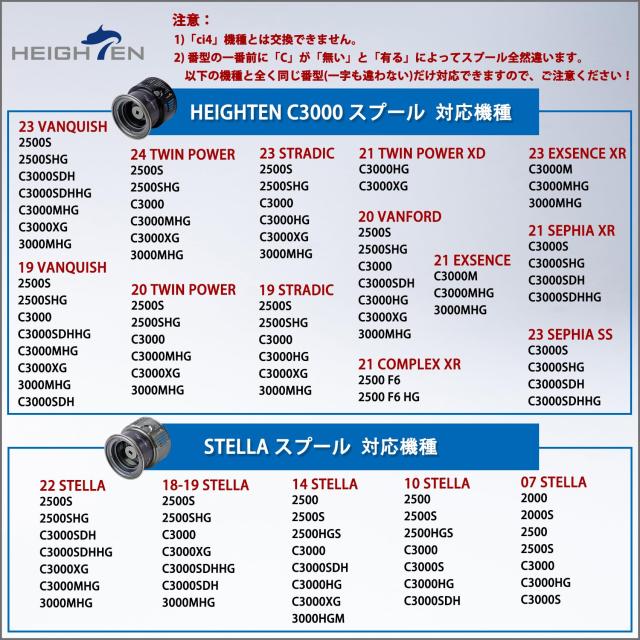 HEIGHTEN リール スプール 深溝 夢屋S-20型 C3000 替えスプール ステラ